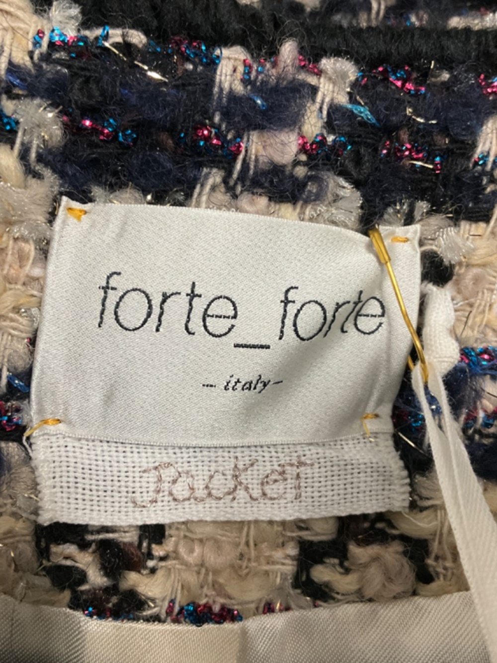 forte_forte Ink Multi Tweed Boxy Jacket - Picture 4 of 7